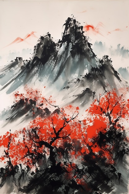 Chinese inkt schilderij