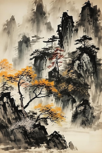 Chinese inkt schilderij