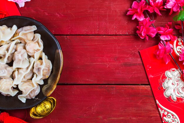 Chinese Jiaozi new year food