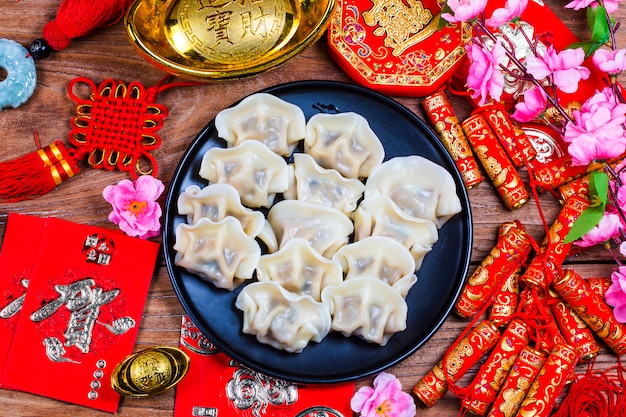 Chinese Jiaozi new year food