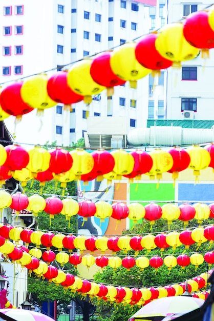 Chinese lamp.Colourful Asian lamps.