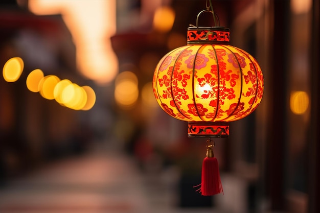 Chinese Lantern Adorned with Intricate Characters