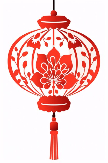 Photo chinese lantern festival traditional papercut lantern material