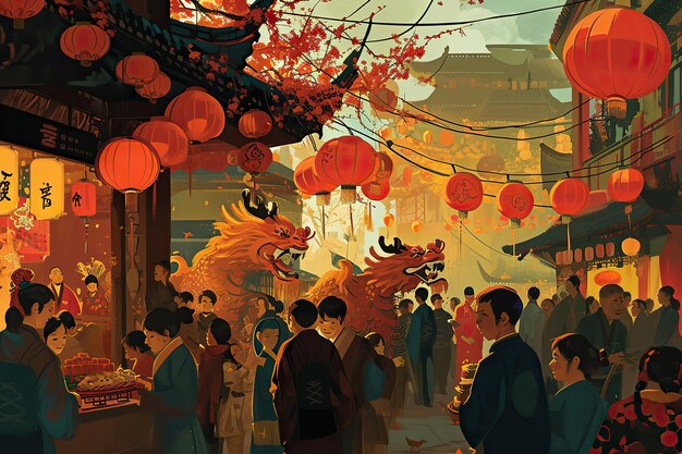 사진 중국 랜턴 달 신년 드래곤 축제