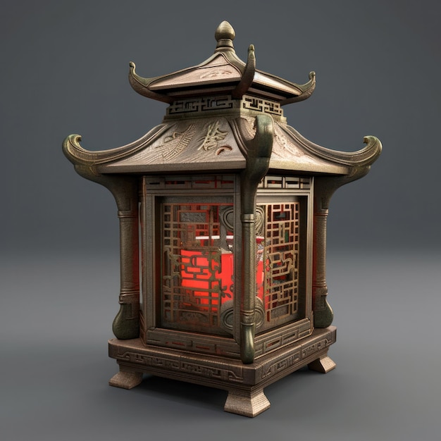 A chinese lantern with a chinese style decoration.