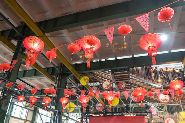 Photo chinese lanterns during new year festival chinese new year concept and happy new year chinese