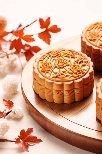 Chinese MidAutumn Moon cake table setting