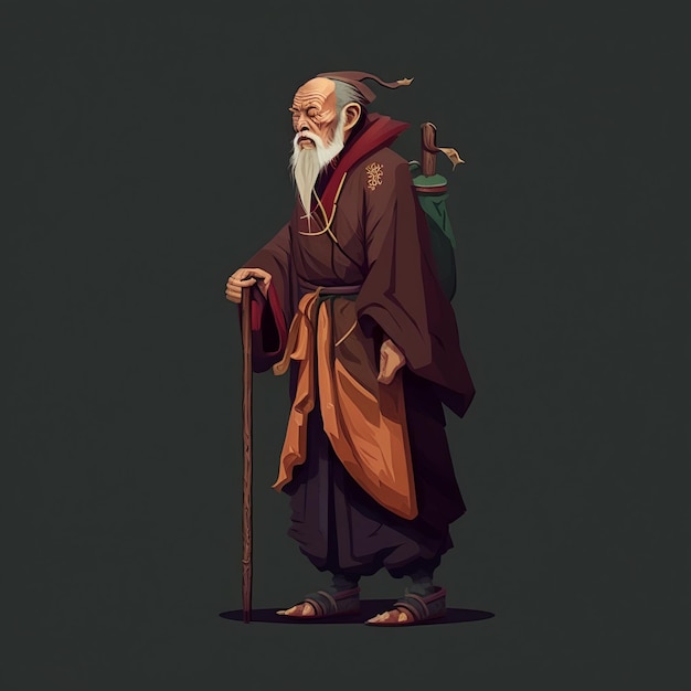 Photo a chinese monk image generative ai