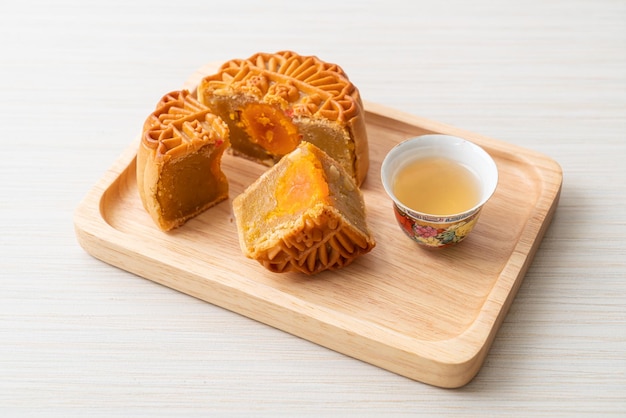 Chinese moon cake durian and egg yolk flavour