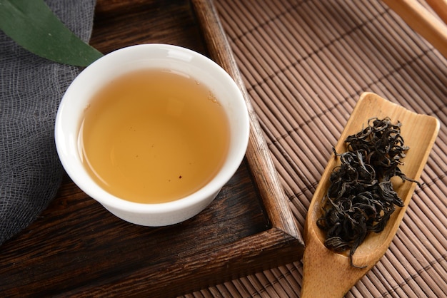 Chinese natural tea tree green tea black tea Maojian cute photo