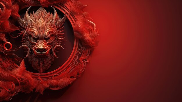 Chinese New Year 2024 Dragon zodiac Poster or Banner design with copy space Year of the Dragon