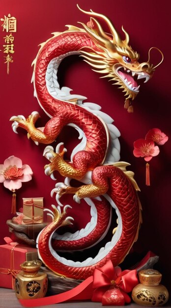 写真 中国の新年2024年 ドラゴンの年