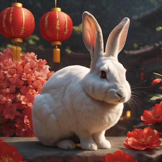 Premium Photo Chinese new year 2024 year of the zodiac sign rabbit
