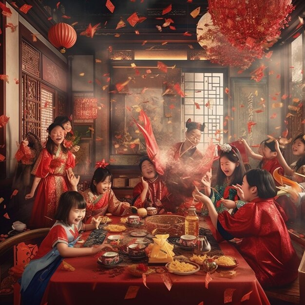 Foto capodanno cinese e antico ciclo lunare