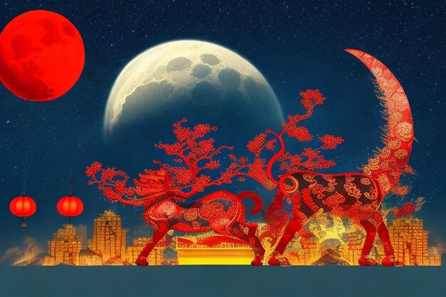 Photo chinese new year and the ancient lunar cycle