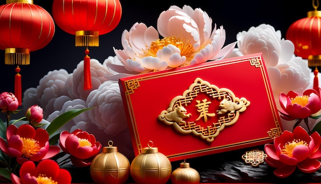 中国の新年の背景 幸せな中国の新年 中国の新年ウサギ