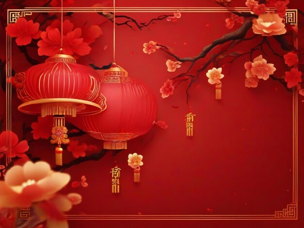 Chinese new year background traditional spring festival best quality hyper realistic wallpaper