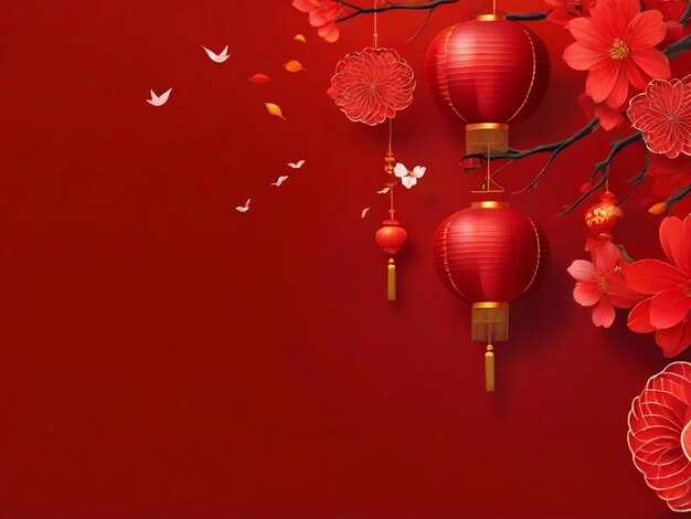 중국 신년 배경 전통적인 봄 축제 최고의 품질의 하이퍼 현실적인 벽지