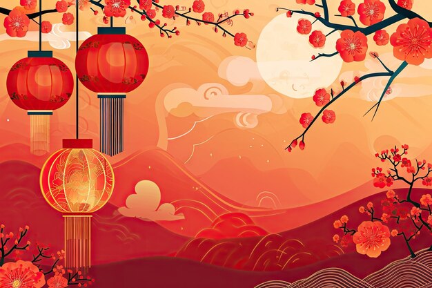 Chinese new year background wallpaper poster