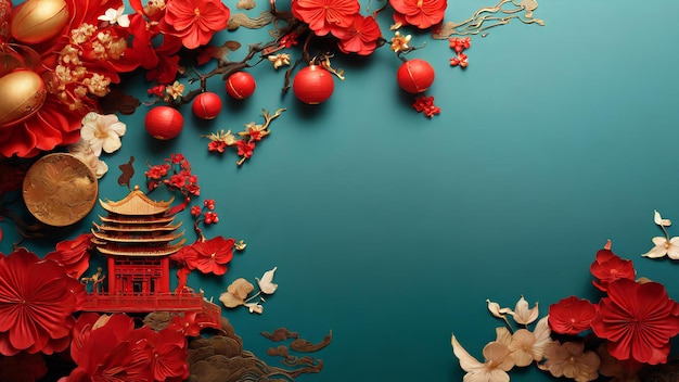 chinese new year background with copy space