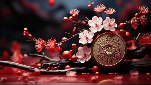Chinese New Year Background With Decorations 3D Happy New Year Background Hd Background
