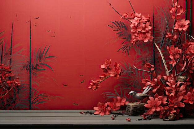 Photo chinese new year banner red background