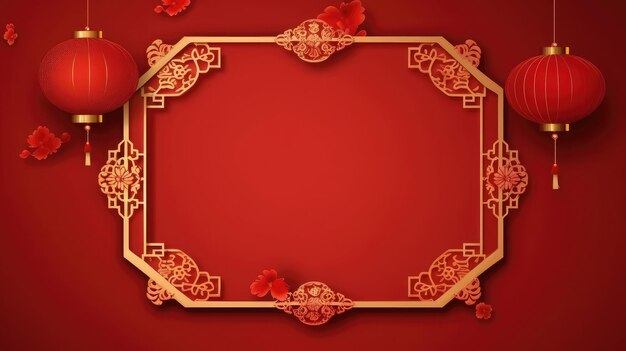 Photo chinese new year banner with circle