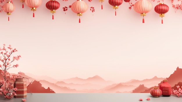 Chinese new year banner with copy space