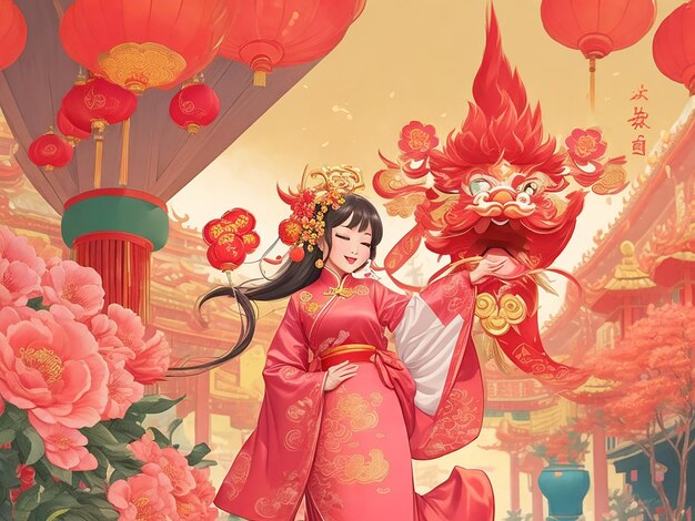 Chinese New Year Cartoon illustration