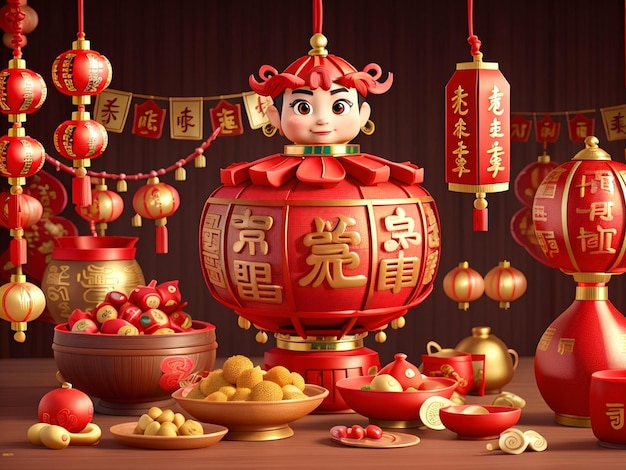 中国の新年の祝い AI生成の画像