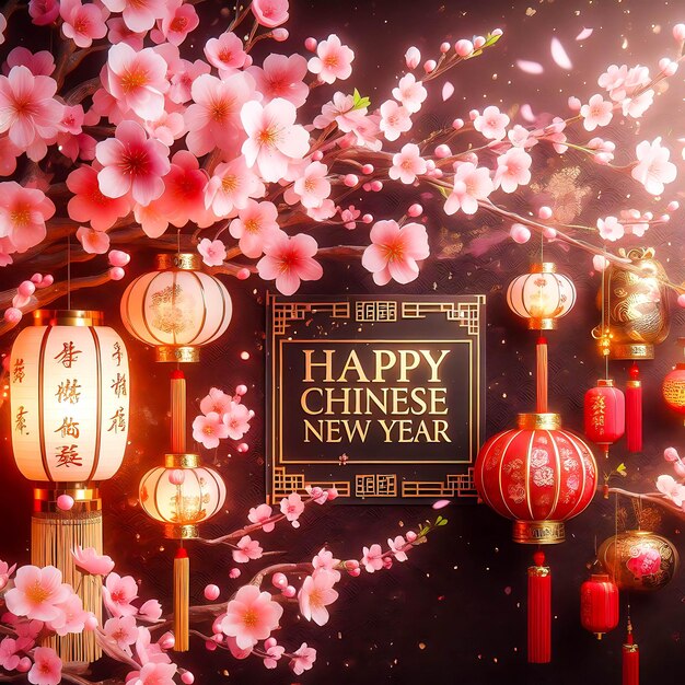 Photo chinese new year celebration festive background design 10th february
