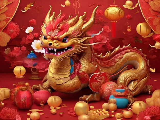 Празднование китайского Нового года Красная Душа