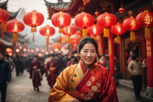 Photo chinese new year celebrations of happiness and bliss