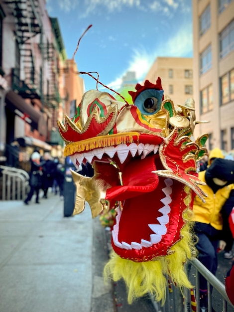 Foto capodanno cinese a chinatown new york stati uniti d'america