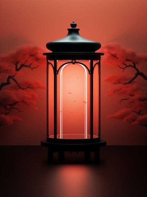 Photo chinese new year chinese traditional red background greeting with lanterns