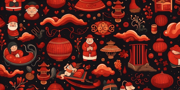 Chinese new year concept pattern