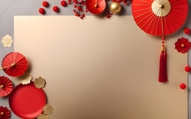 Chinese new year concept with copy space