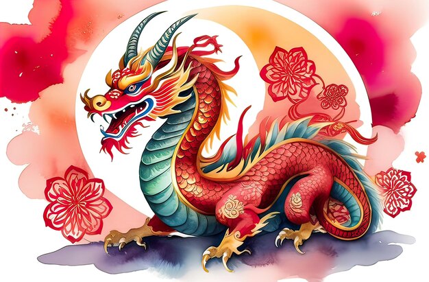 chinese new year concept with dragon background