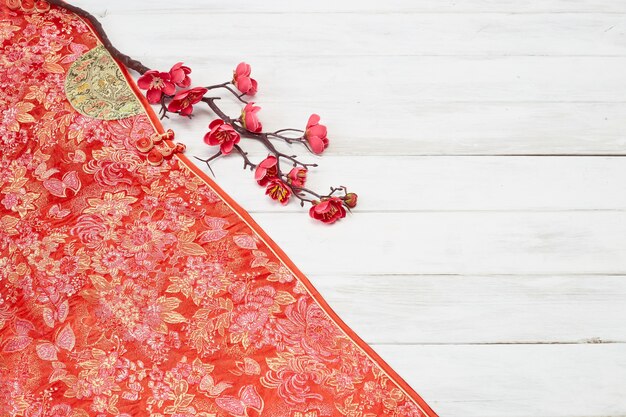 Chinese New Year decoration on a red background