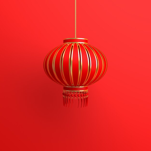 Chinese new year decoration with lantern