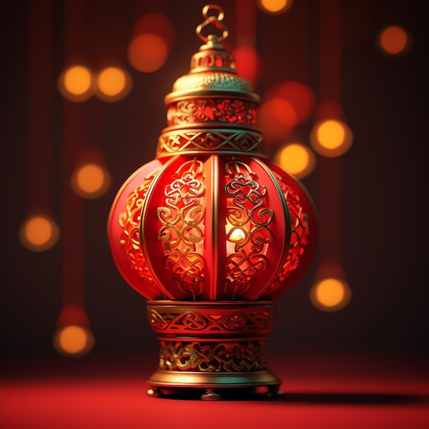 Chinese new year decoration with traditional lanterns or sakura flowers Lunar new year concept