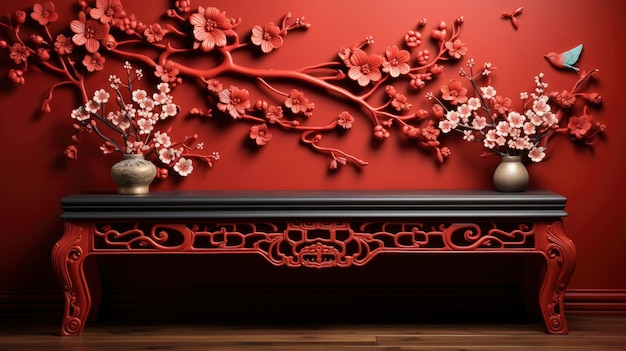 Chinese New Year Decoration Wood Wall Happy New Year Background Hd Background