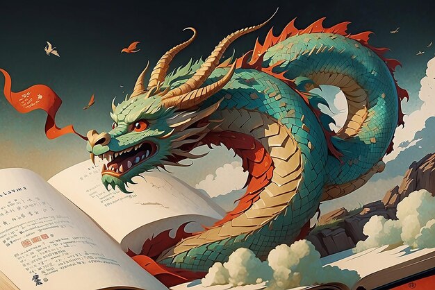 Photo chinese new year decorationcloseup of dancing dragon