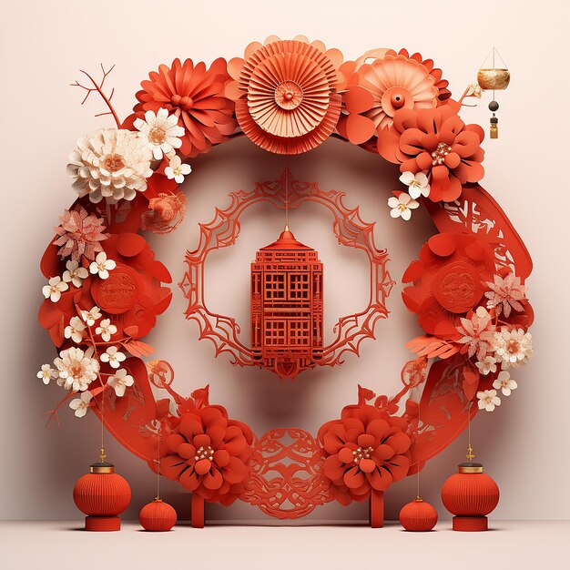 Chinese new year decorations with transparent background