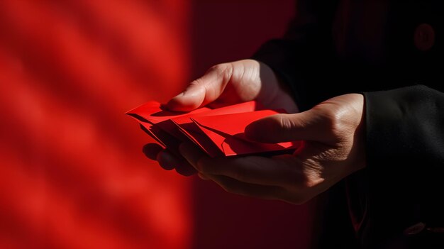 Photo chinese new year design featuring traditional envelopes