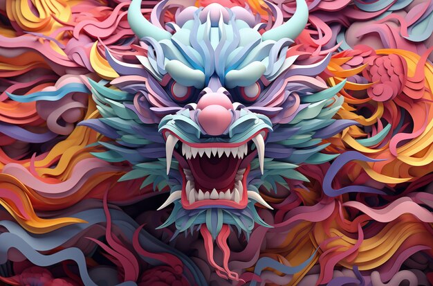 Chinese New Year Of Dragin Ai Generated Illustration