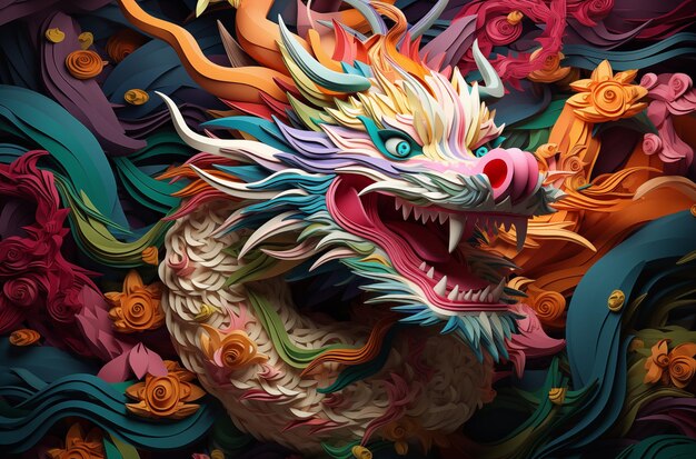 Chinese New Year Of Dragin Ai Generated Illustration