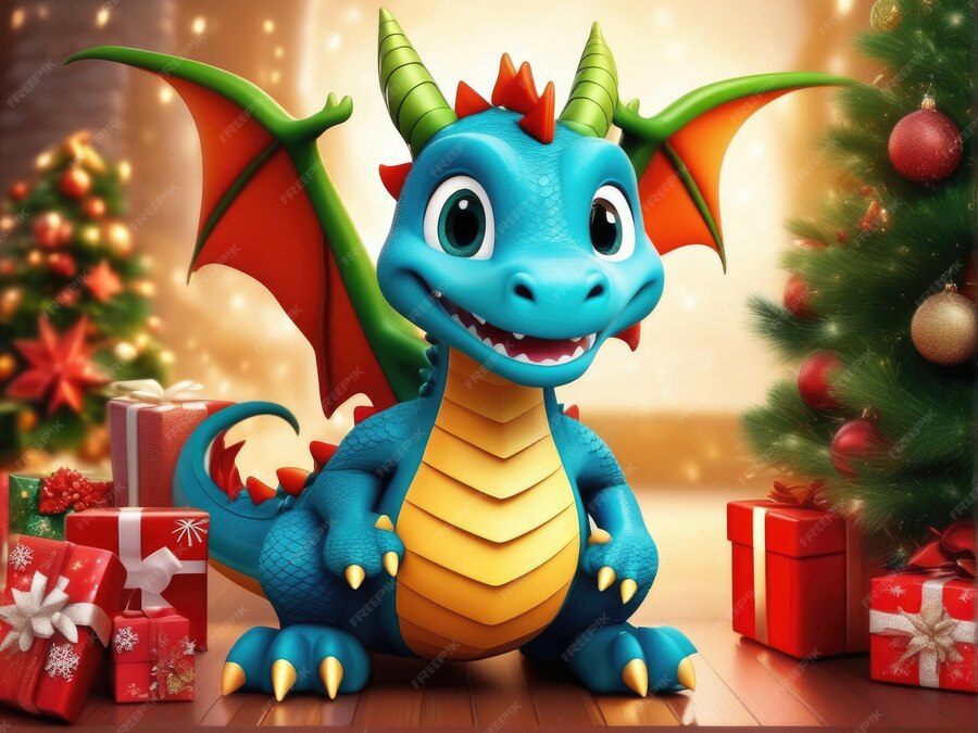Premium AI Image Chinese New Year of the Dragon 2024 Christmas poster