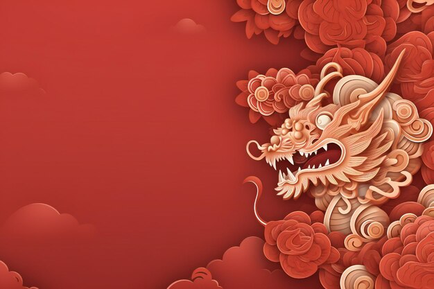 Chinese new year dragon element background with empty copy space