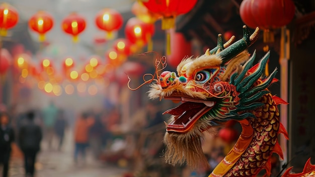 Premium AI Image  Chinese New Year Dragon representing wealth and 